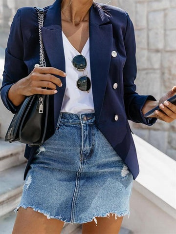 Airchics blazer double boutonnage manches longues élégant femme veste